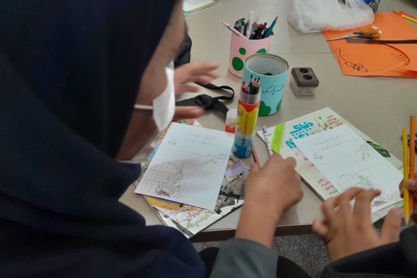 برپایی ایستگاه نقاشی کودکان بدره ای در ایام فاطمیه