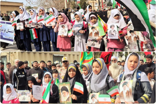 دانش‌آموزان غیور درگز: راهپیمایی قدس با نام شهدای میناب