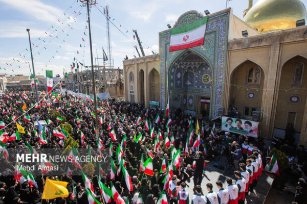 محکومیت تجاوز آمریکایی- صهیونی توسط مردم درحسینیه اعظم زنجان